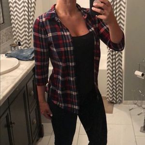 Button down plaid shirt